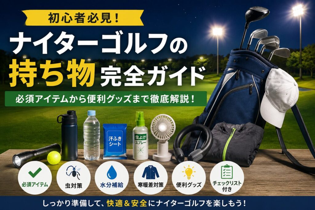 ナイターゴルフの持ち物まとめ！夏夜ゴルフで快適に楽しむ準備リスト